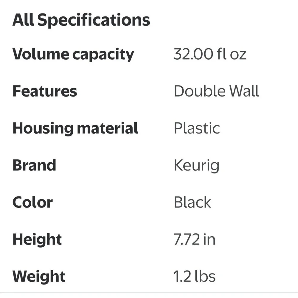Keurig plastic carafe
